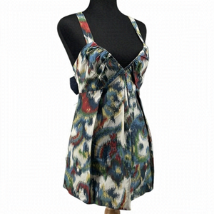 Vera Wang Lavender Label silk blend colorful tank top bow back sz xs